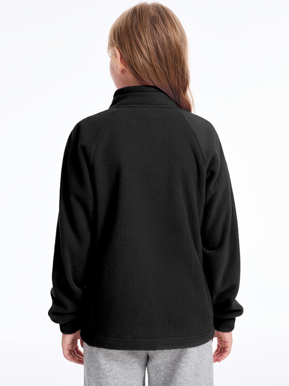 Girls Fleece Jackets Kids Zip Up Long Sleeve Fall Winter Coats Outwear with Pockets 5-14Years - Image 4