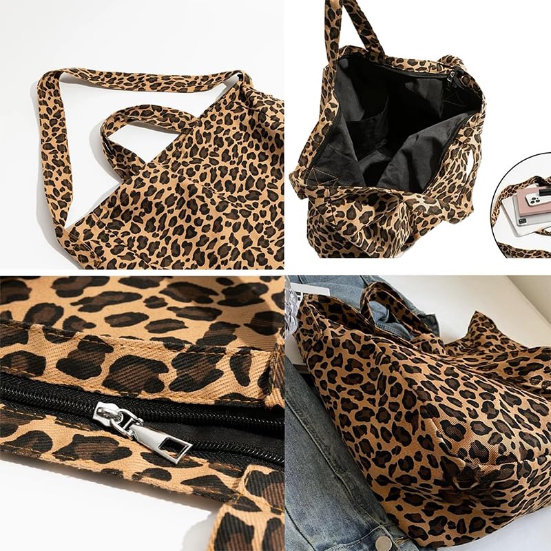 Bolso Tote Estampado Leopardo para Mujer miniatura 3