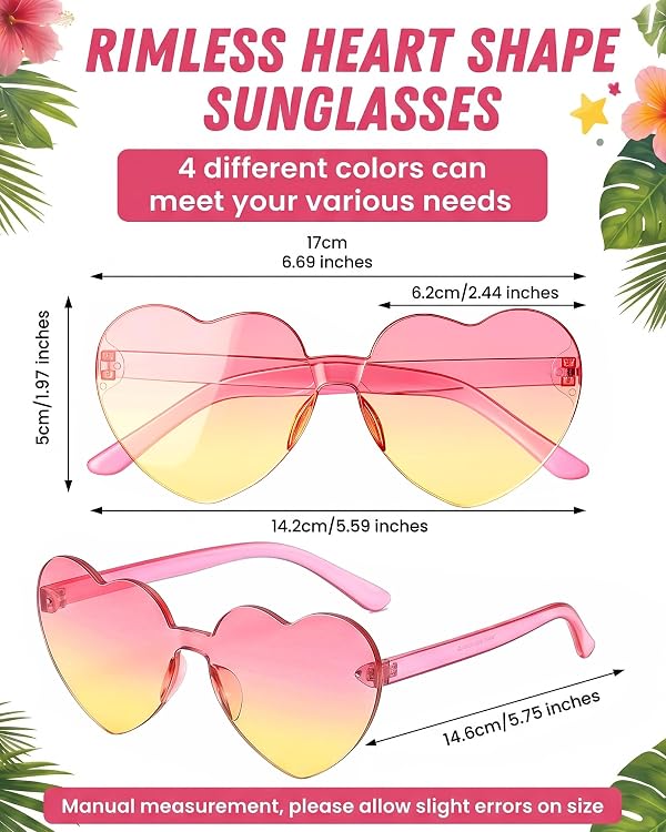 Dunzy 100 Pairs Heart Shaped Sunglasses Bulk for Women Gradient by Dunzy - Used condition - Image 2
