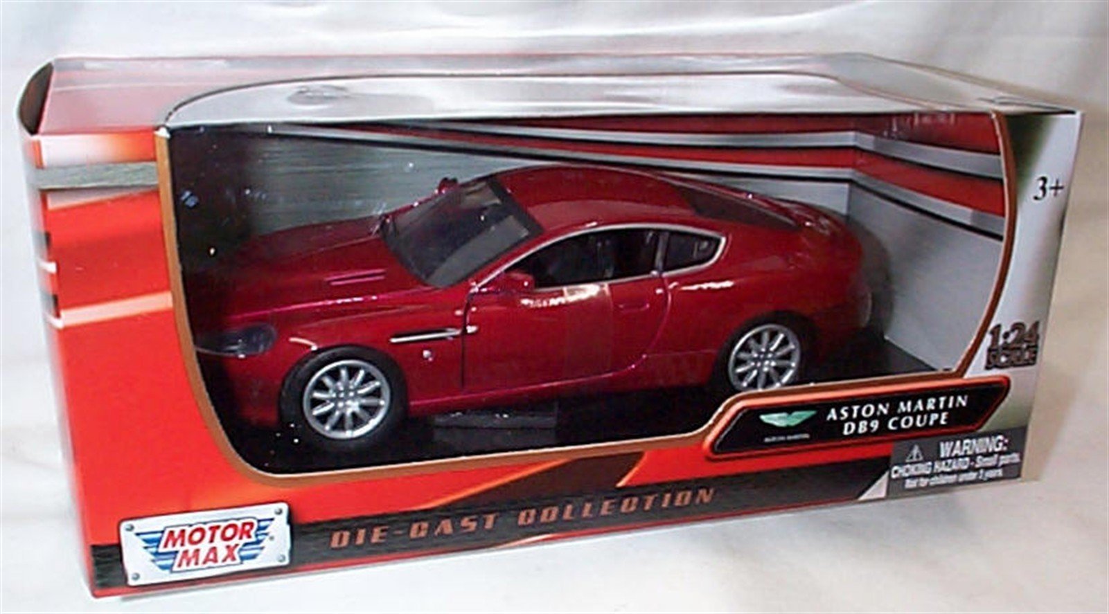 Motormax Diecast hard top red aston martin DB9 coupe car 1:24 scale diecast model (73321-02)