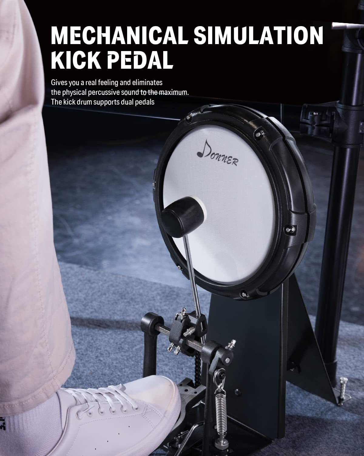 Donner DED400 Electric Drum Set, Quiet Electronic Drum Kit For Adults