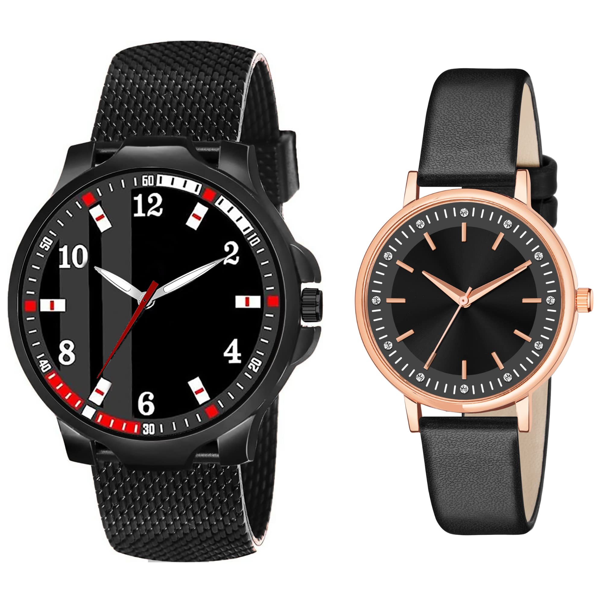 ON TIME OCTUS Couple Analog Watch for Men and Women (Black Color) (Pack of Two) (4057+OP 106) (B0C96KZ5N9) Amazon Price History, Amazon Price Tracker