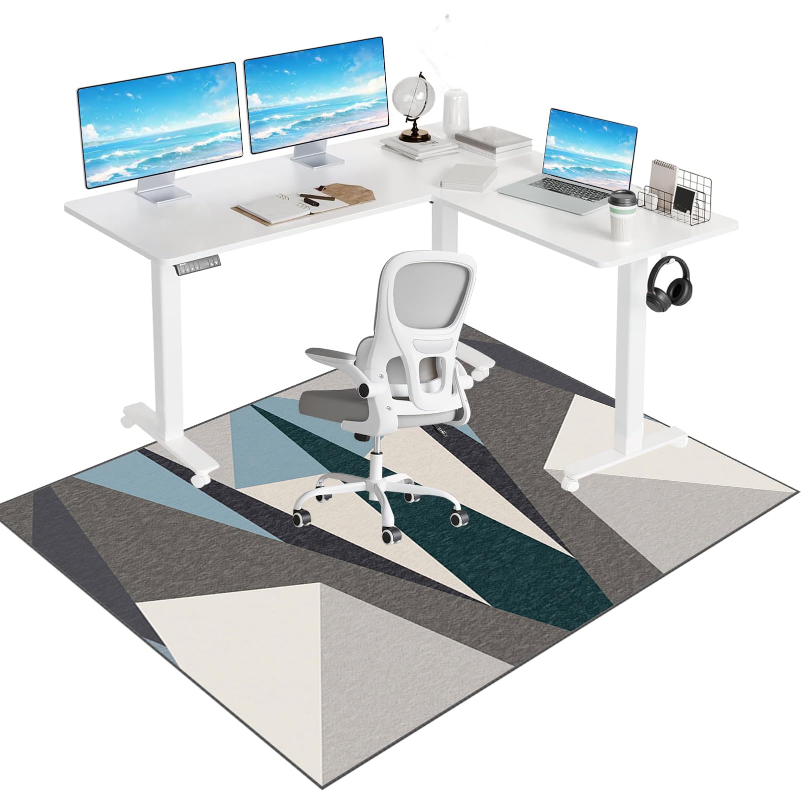 Office Chair Mat for Hard Wood Floors, Heavy Duty Anti-Slip Hardwood Floor Protector Rug, Carpet Protector Mat Easy Clean, Gaming Chair Mat for Carpet Floors, Desk Chair Mat for Carpet 180 x 200 cm โ image 1