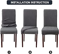 Vista 6 de Fundas para sillas de comedor, fundas para sillas de comedor, fundas elásticas para sillas Parsons, para comedor, cocina, funda protectora