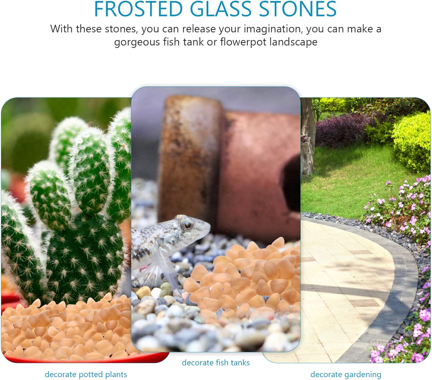 Yardwe 2bags Frosted for Aquarium and Garden Decor Stone Decor for Fish Tank Ornaments Decorative Pebbles for Projects and Landscaping