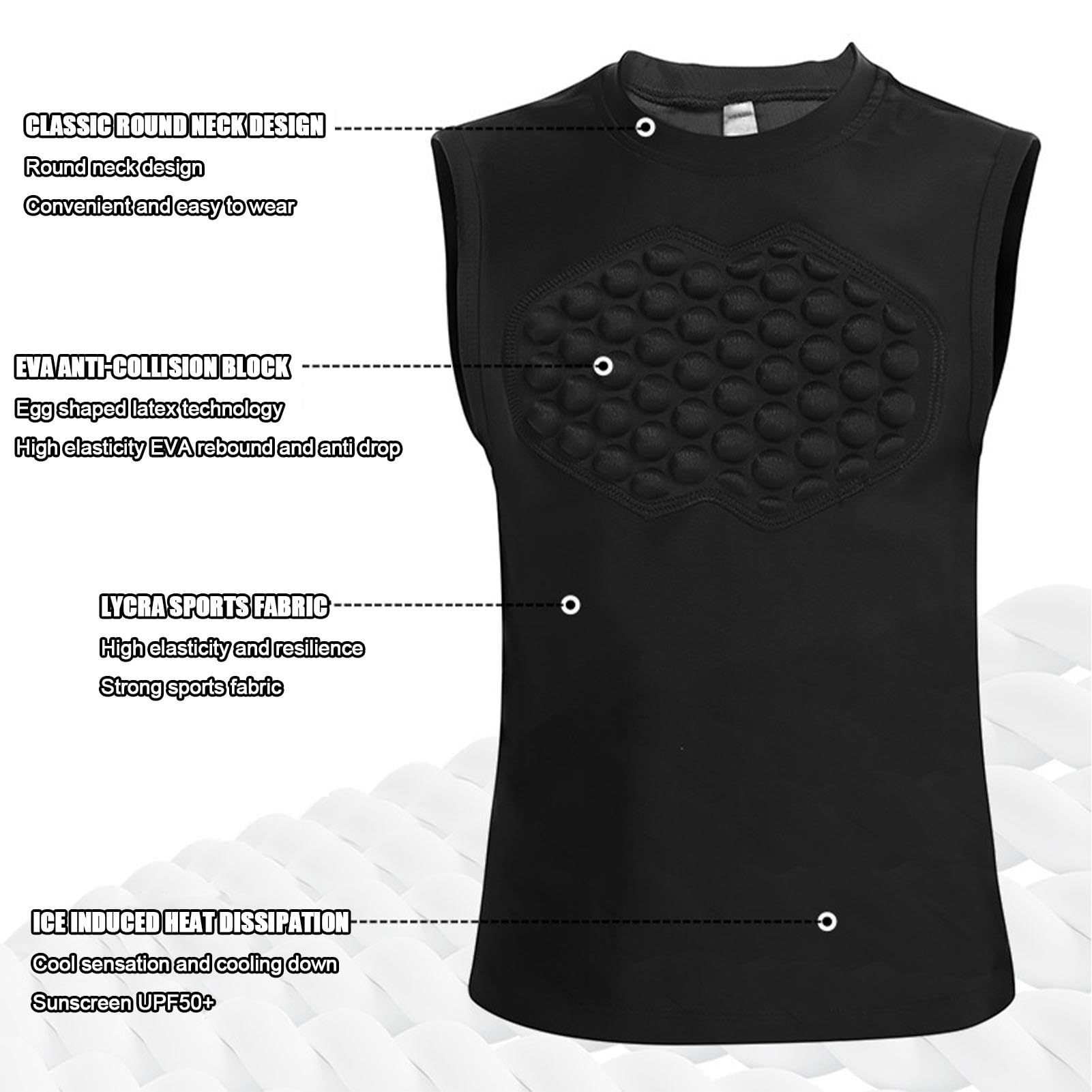 Protector de pecho para jóvenes en béisbol, equipo de seguridad para jóvenes en béisbol, protector de pecho para niños, protección de costillas para fútbol, camiseta de protección para el corazón y el