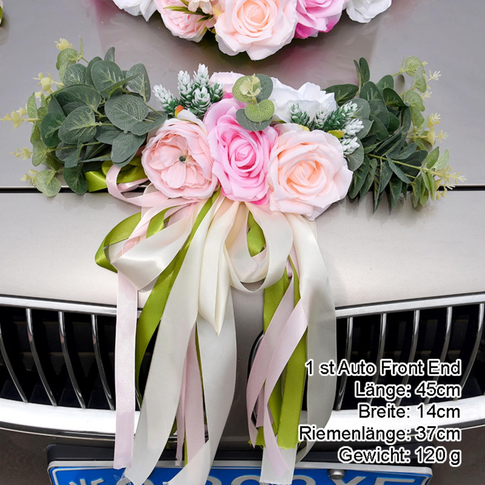 Autoschleifen Hochzeit, Künstliche Blume Autoschmuck Schleifen, Auto Verschönert Rückspiegel Türgriff Dekoration für DIY Autoschmuck (13 st Set)