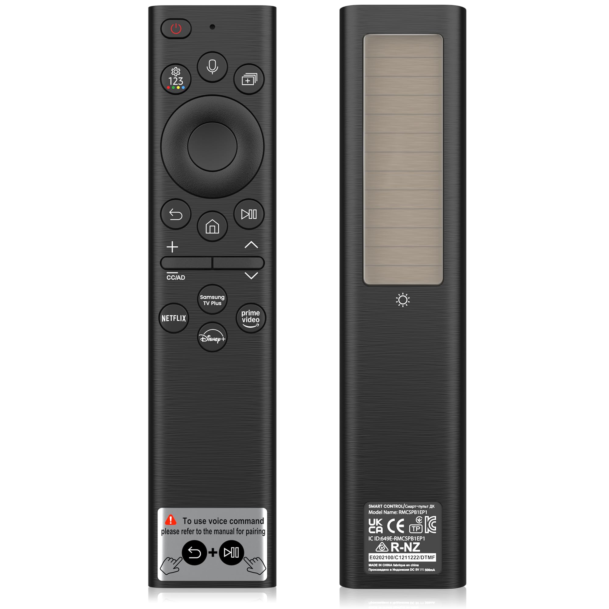 Telecomando vocale solare per TV Samsung, telecomando ricaricabile USB-C per Smart TV Samsung BN59-01385A 2025-2018