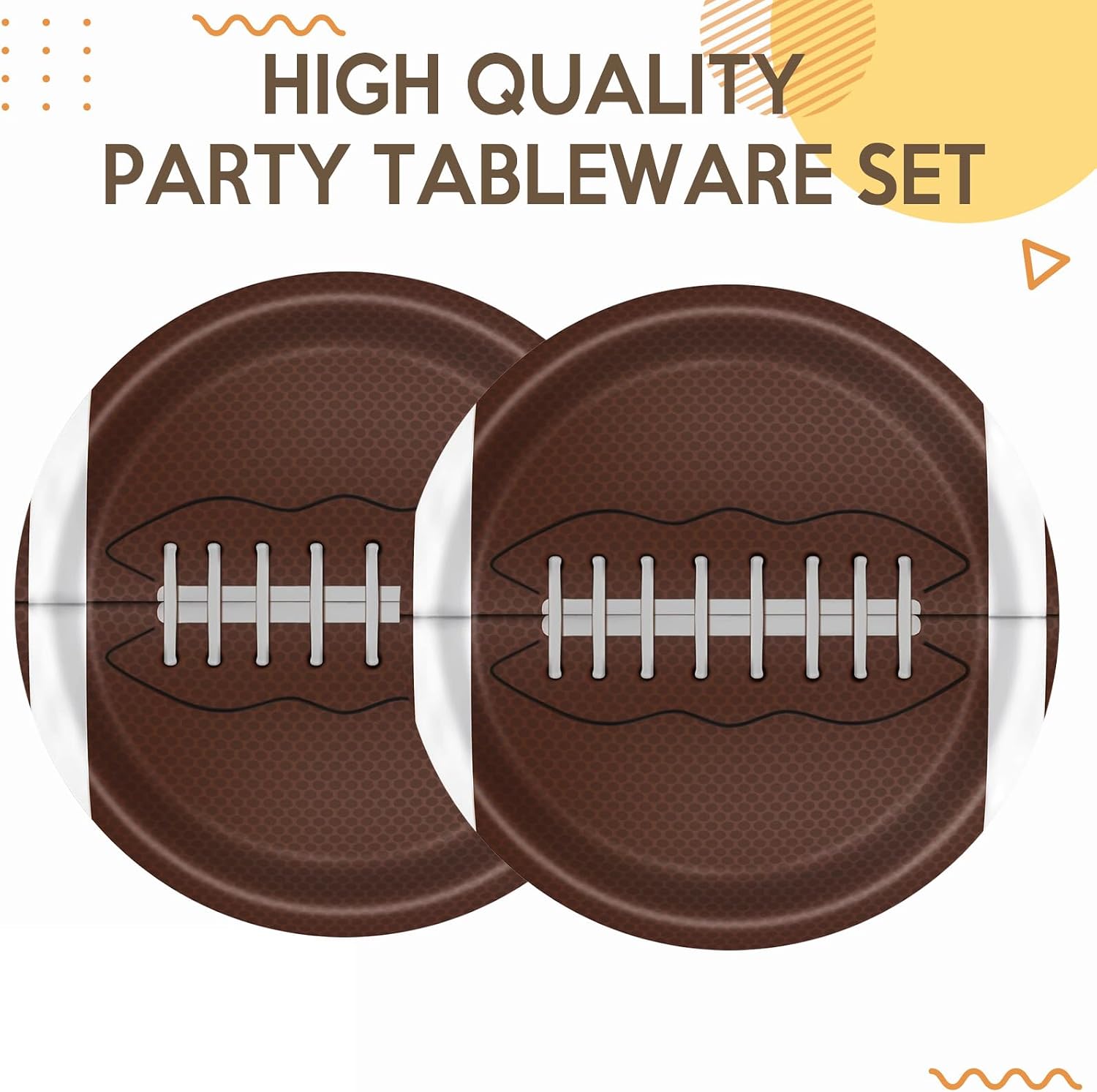 Football Party Supplies Kit,60Pcs 7Inch Football Paper Plates,Sport Themed Tableware Set Party Dessert Plates,for Football Gameday,Kids Birthday,Sports Events,Tailgate Party Decorations Supplies image 4