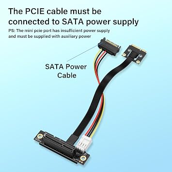 SinLoon Mini PCIE Wireless Network Card to PCIe X4 Extender Cable Mini-Pcie Male to PCI-E X4 Female Riser Cable 20CM