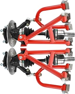 Complete 4WD Rear Drive CV Axle Shaft Assembly Kit for DIY ATV, Go Kart, Quad Buggy Golf Carts Lawn Mowers - Includes Steering Spindles, Wheel Hubs,Rear Suspension Swingarm Kit
