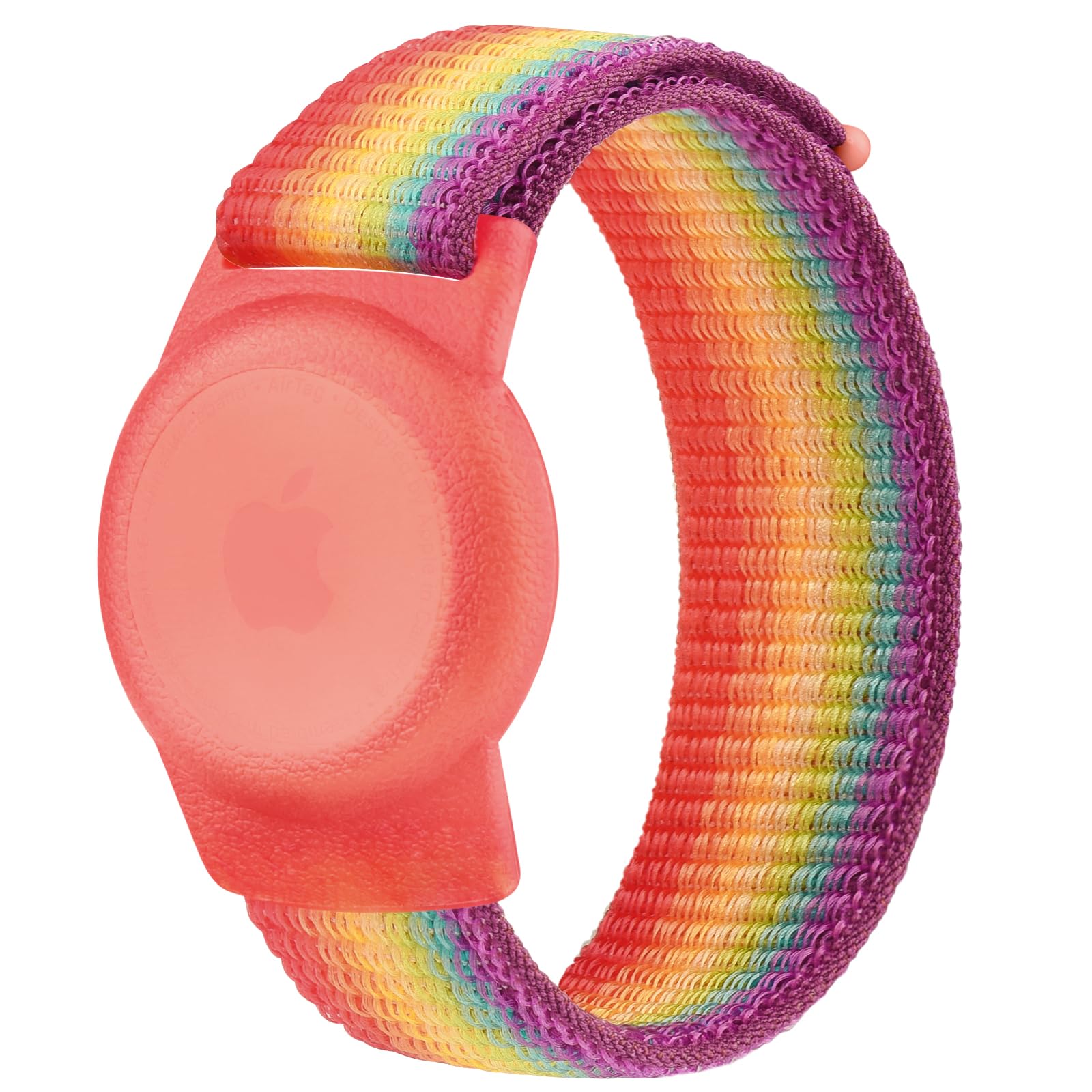 Tobfit Kids Wristband for Apple AirTag – Protective Case for AirTag GPS Tracker Holder with Nylon Bracelet, Adjustable Anti-Loss Watch Band for Toddler, Baby, Children & Elderly - Rainbow Colors-picture-24