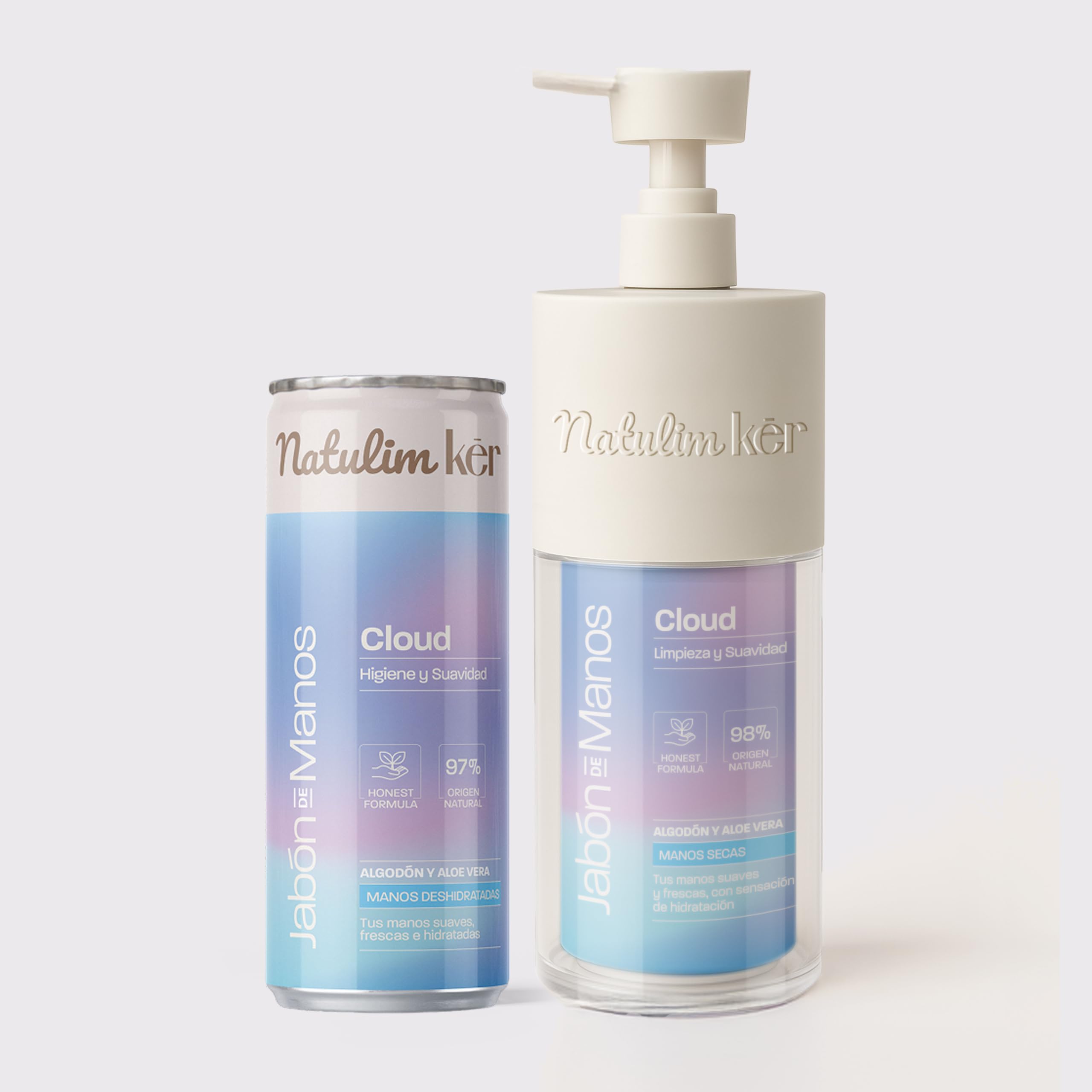 Natulim Kēr Jabón de Manos Cloud – Limpieza Suave e Hidratante con Aloe Vera y Extracto de Algodón – Jabón Líquido Natural para Piel Sensible - Protege y Suaviza - 330 ml.