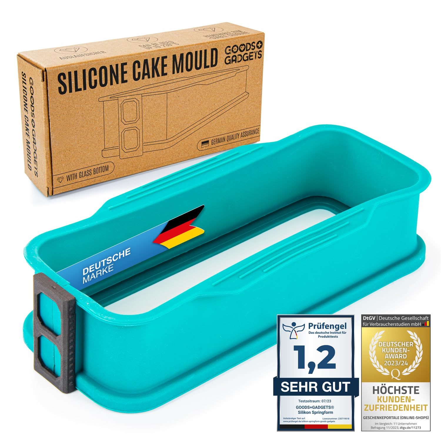 GOODS+GADGETS Silikon Springform Antihaftbeschichtete Kuchen Backform (Kastenform)