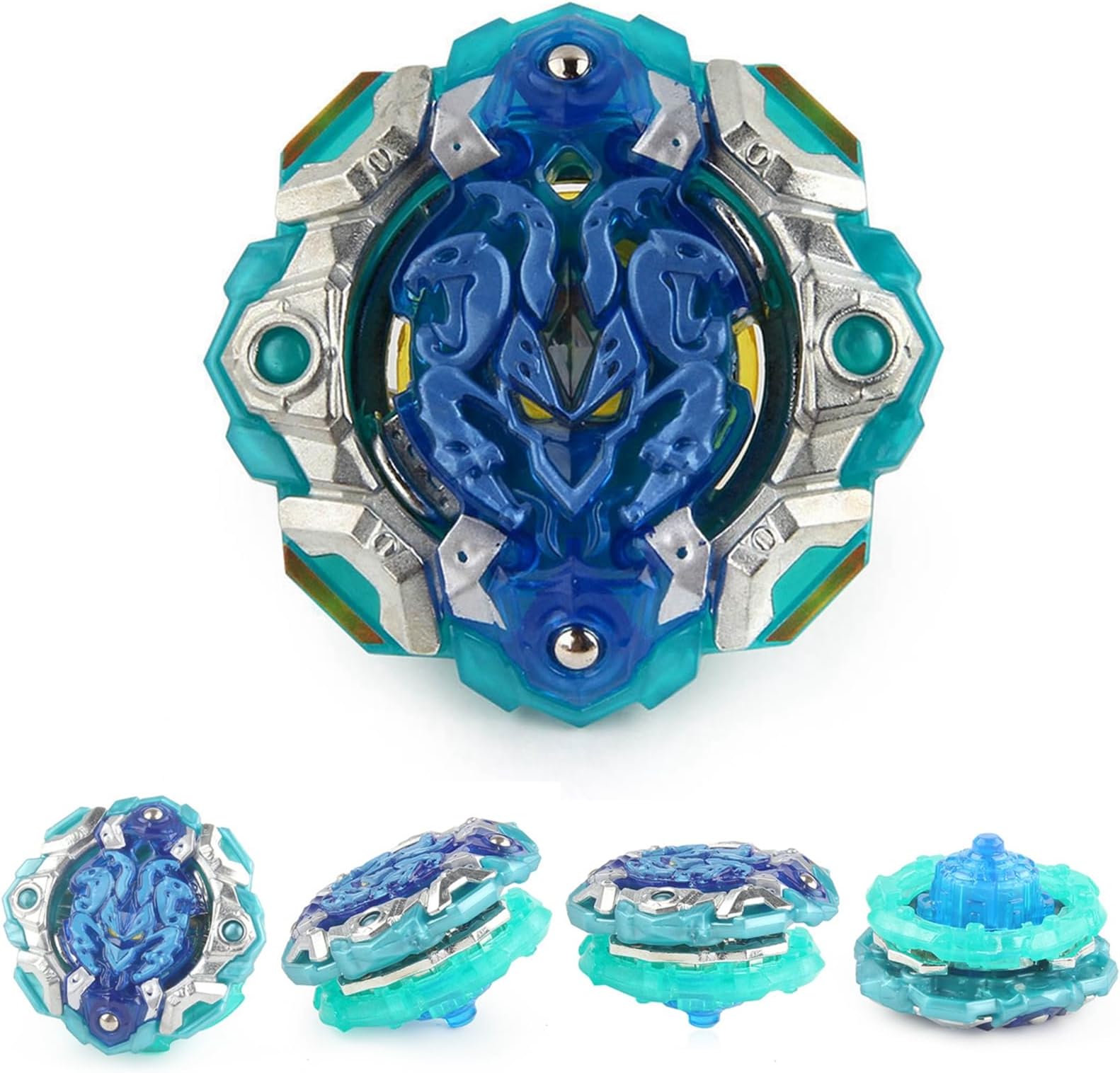 Battling Top Spinning Toys - Bey Burst Spin Toy Booster B-128 Force ORB EGIS.Ω.Qs Bay Battle Metal Fusion Starter Fight Without Launcher & Grip Toy (B-128 02)