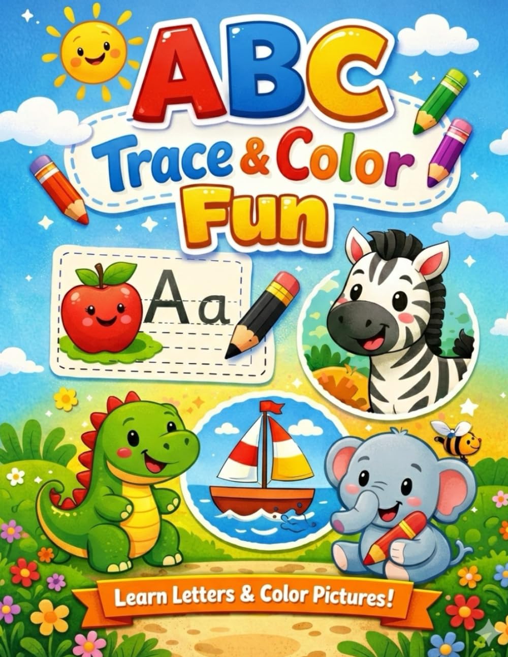 A to Z Fun: Tracing and Coloring Book for Kids