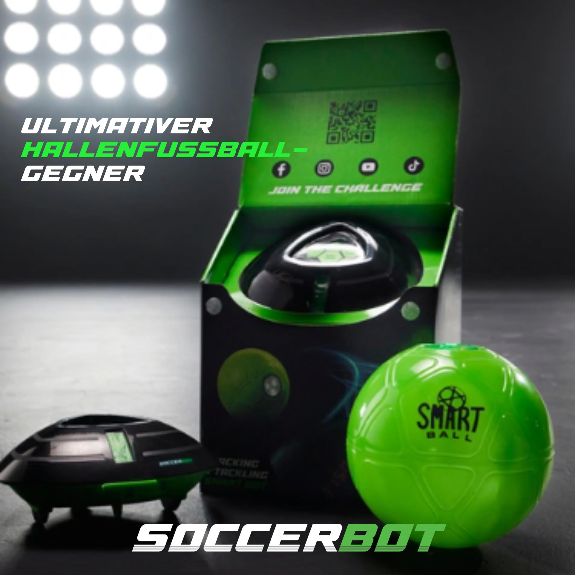 Smart Ball 1001CB Soccer BOT Indoor Football Trainer, Negro, Talla Única