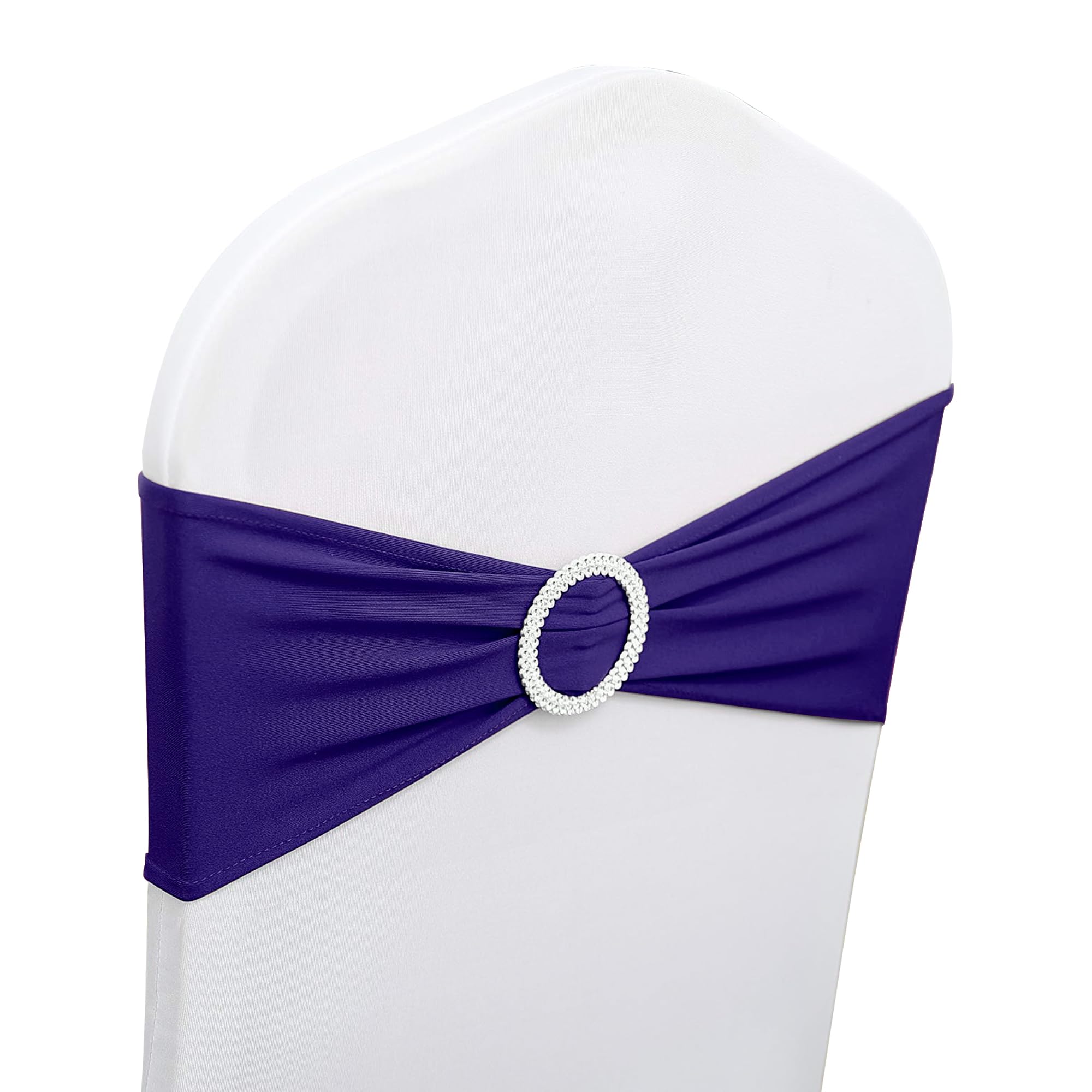 100 Fasce Elastiche Per Sedie In Spandex Con Fibbia – Colore Viola Chiaro, Per Matrimoni, Feste E Banchetti, Riutilizzabili 15x35 Cm - 3