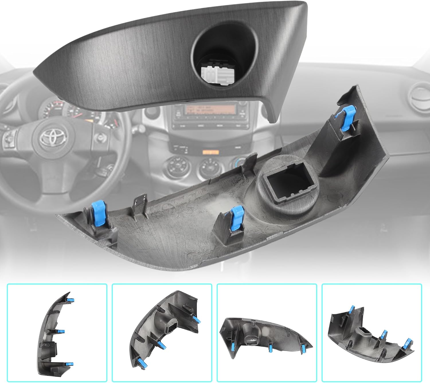 1 Pair Central Dashboard Cover Strip Trim Left and Right Compatible with 2006-2012 Toyota RAV4 Base Limited EV Sport Replaces 55413-42070-B0 55412-42060-B0