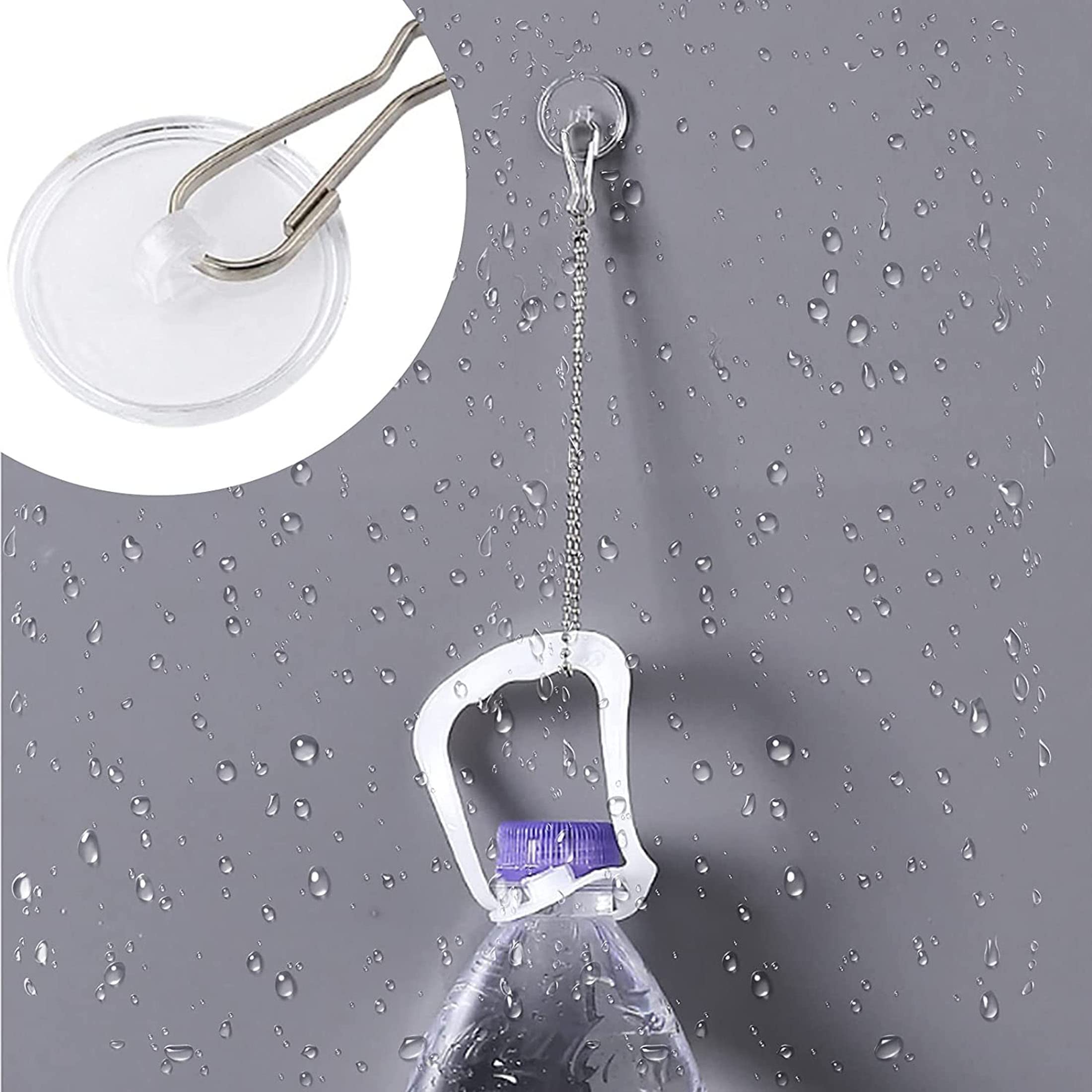Crochets Adhésifs Plafond Extra Forts - 4 Pièces Transparents, Support 5kg, étanches, Sans Perçage
