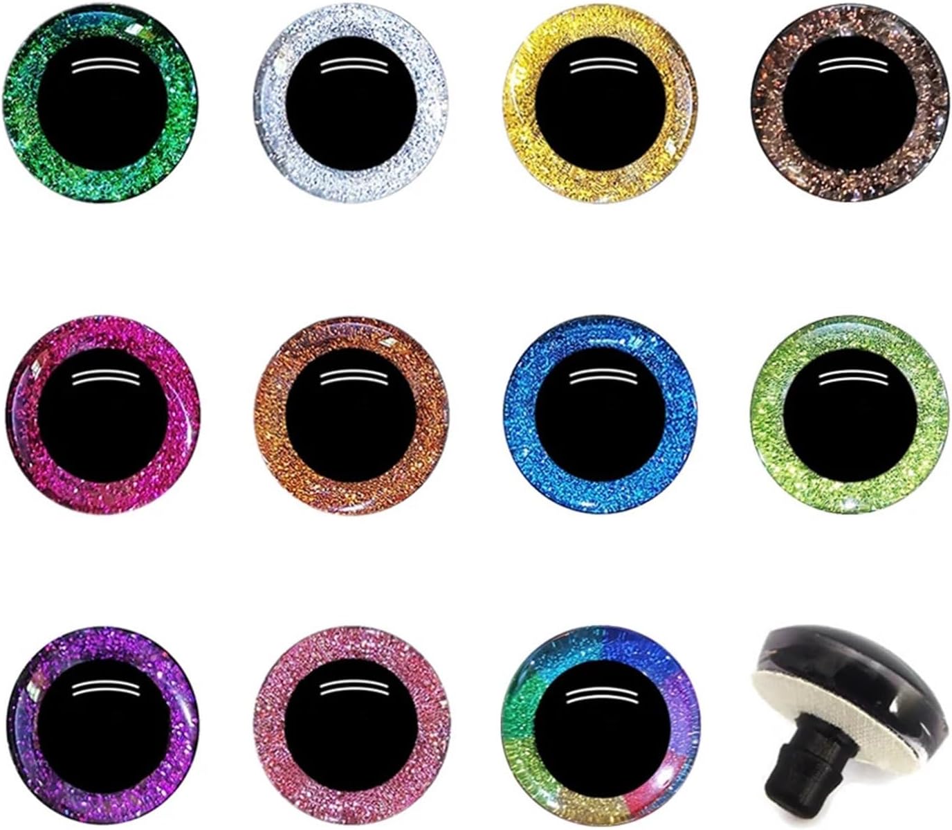 40pcs 3D Glitter Safety Eyes for Crochet Stuffed Animals Plastic Doll