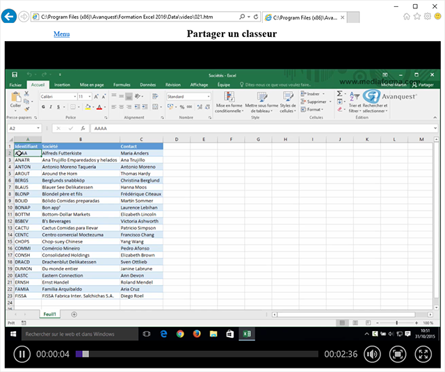 Formation à Excel 2016 [Téléchargement]