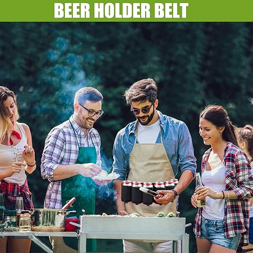 Miniatura 2 de BLIRITEL Funda para cinturón de cerveza con capacidad para 6 latas, soporte para cinturón de botella de cerveza para hombres y mujeres, cinturón de