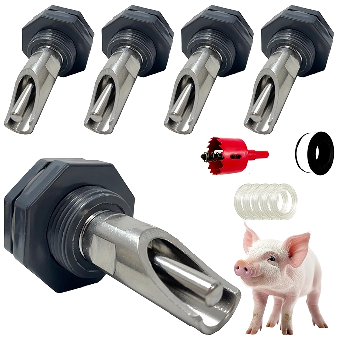 猪用水嘴五件套，适用于猪、羊、狗的饮水系统