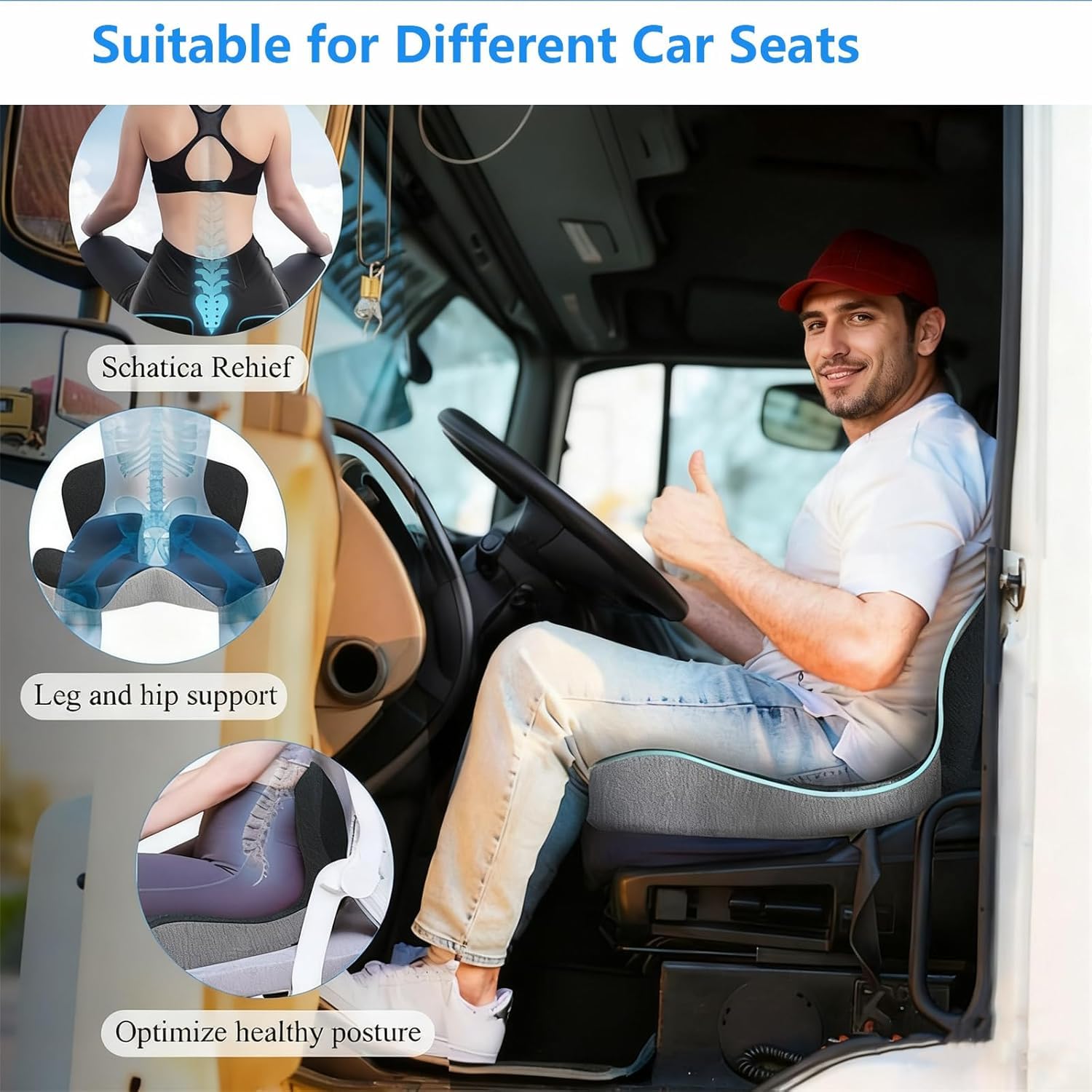 Sitzkissen orthopädisch,Orthopädisches Sitzkissen mit Rückenlehne,ergonomisches sitzkissen，Geeignet für Bürostühle, Autos, Rollstühle und den Hausgebrauch