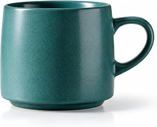 Ximei 13 oz Ceramic Coffee Mug, Matte Stoneware Coffee Cup with Comfortable Handle, Modern Minimalist Tea Mug for Coffee, Latte, Cappuccino, Hot Cocoa, Microwave & Dishwasher Safe