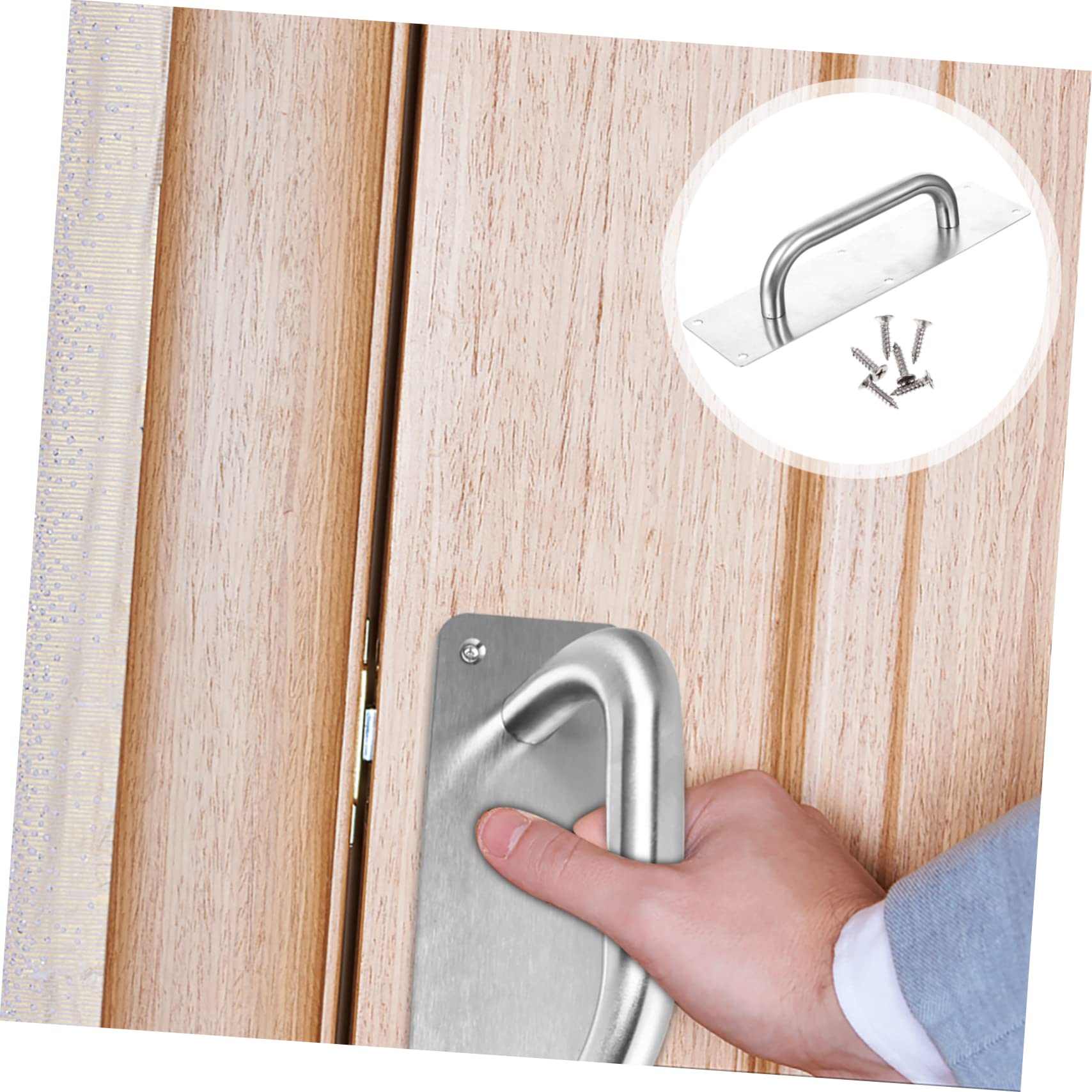 LALAFINA 1 Set Pull Handle Knob Pull Handle Silver Stainless Steel