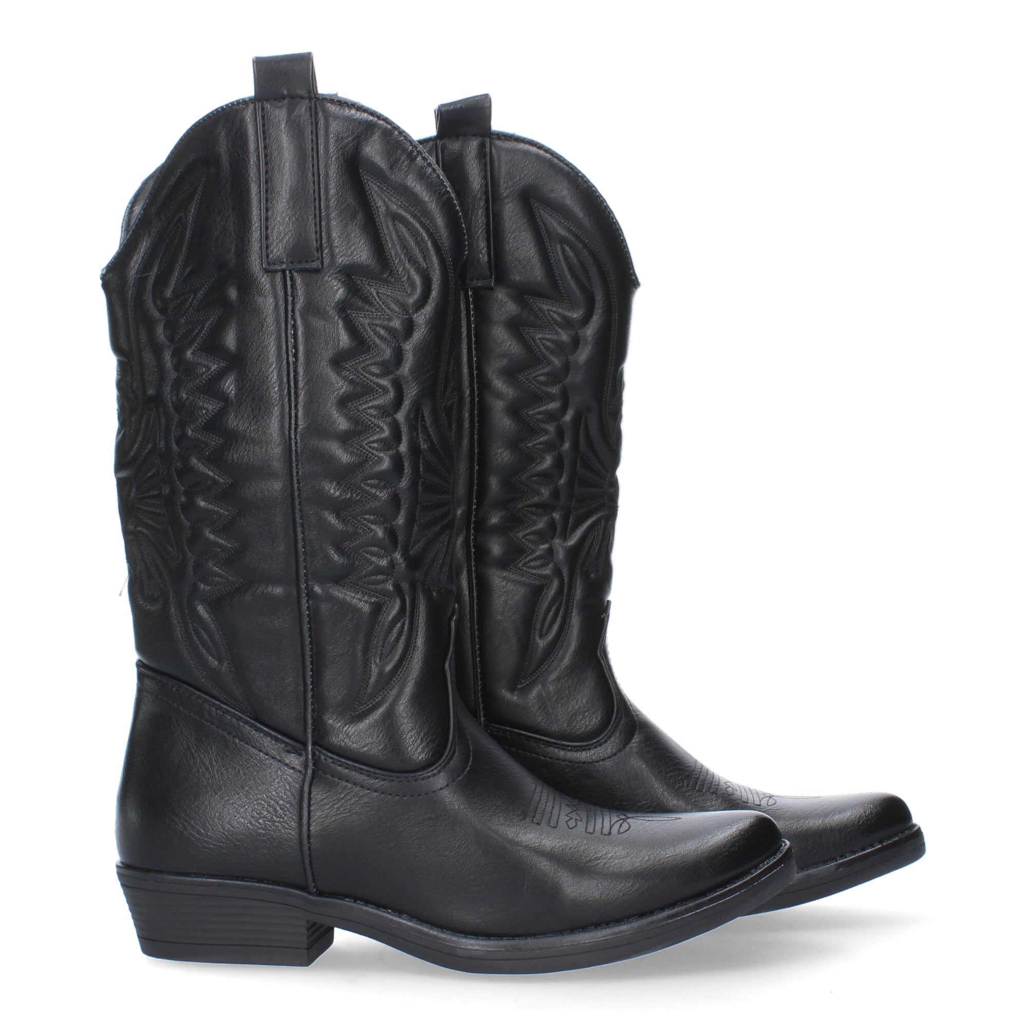 shoes&blues.es Bota de Tacon para Mujer, Comodos, con Bordado, Estilo Cowboy
