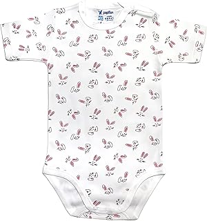 بابيلون سالوبيت داخلي قطن بكباسين نصف كم مطبوع عليه ارنب للبنات، لون ابيض، لحديثي الولادة