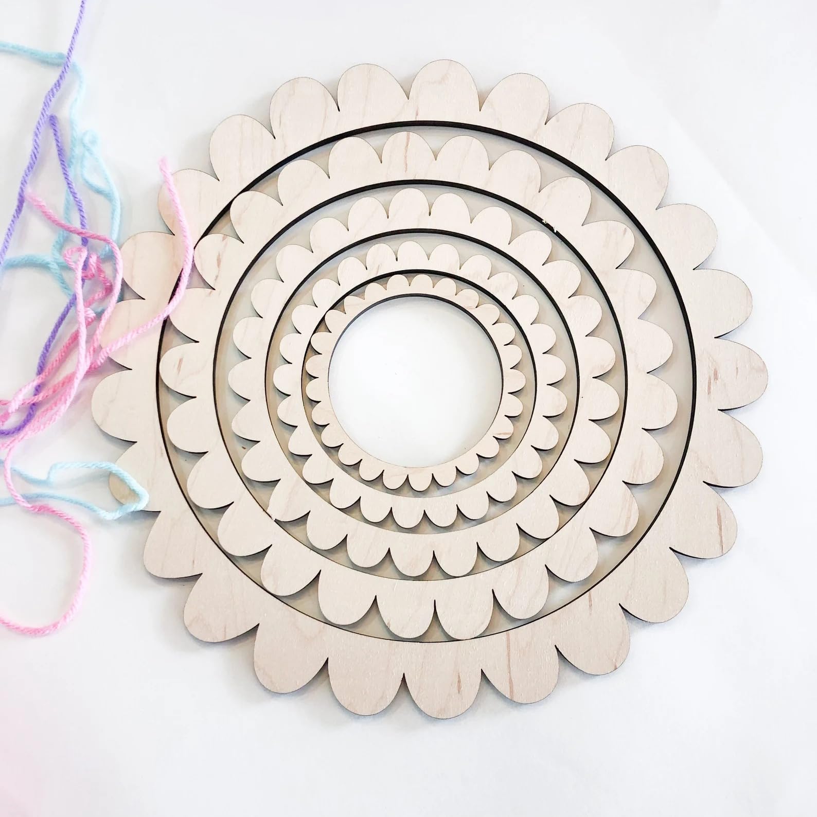 Curious Button Wooden Weaving Loom for Kids & Adults | Size:12,10,8,7,6 MDF 2.7 mm | DIY Craft Supplies, Yarn Art, Crochet, Needlework, Embroidery & Hand Weaving Tool for Art & School Projects Set of 5-image-21