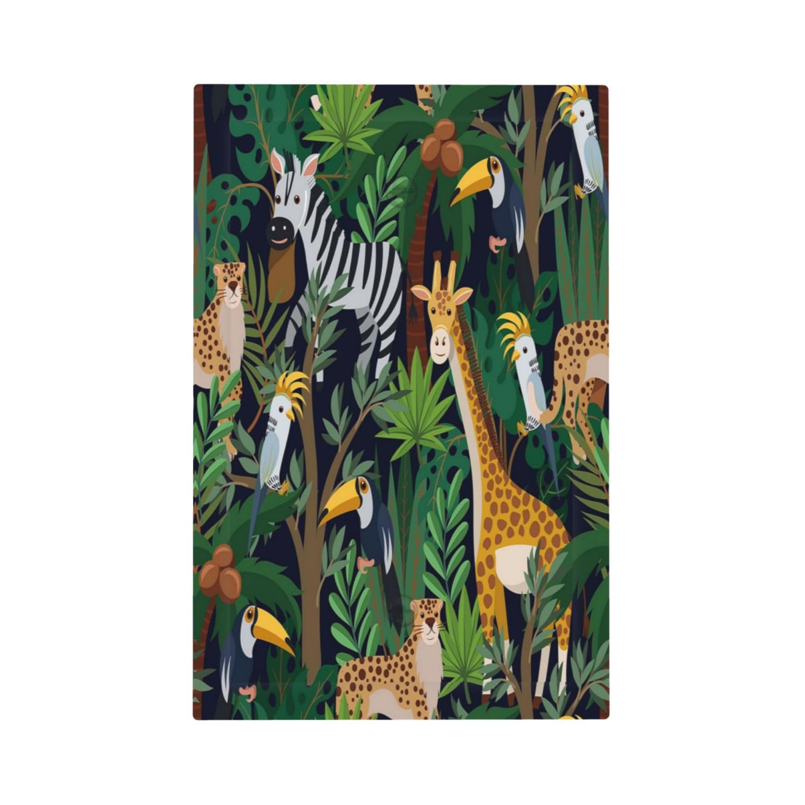 Wpshijia Cartoon Animal Zebra Leopard Giraffe Bird Leaf 1 Gang Nursery Light Switch Covers No Device Wall Plate Decorative Blank Switchplate Electrical Faceplate for Kidroom Bedroom Decor