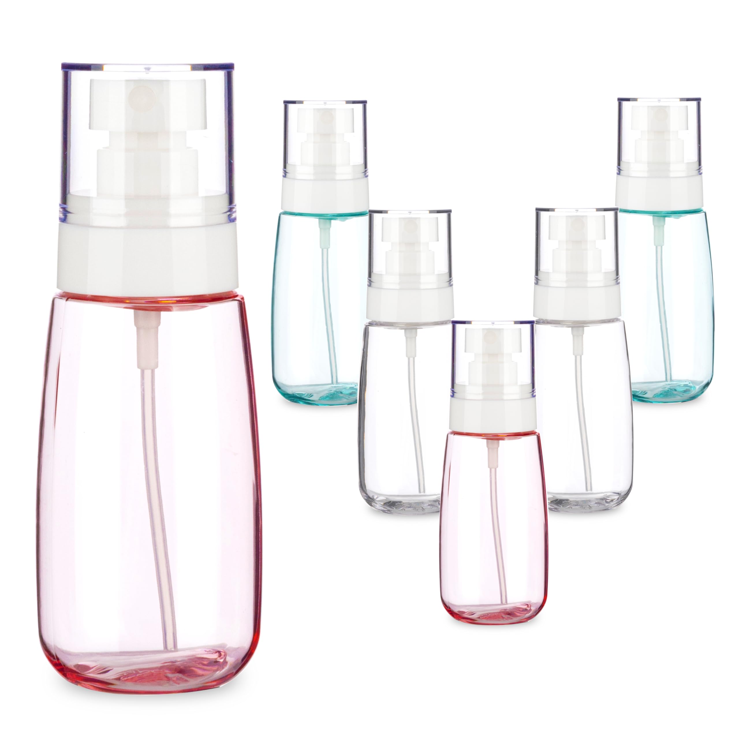 IFDGCTK 6 Pack 2.7oz/80ml Small Spray Bottle, Plastic Spray Bottles, Fine Mist Travel Spray Bottle for Hair and Face, with 9pcs Labels