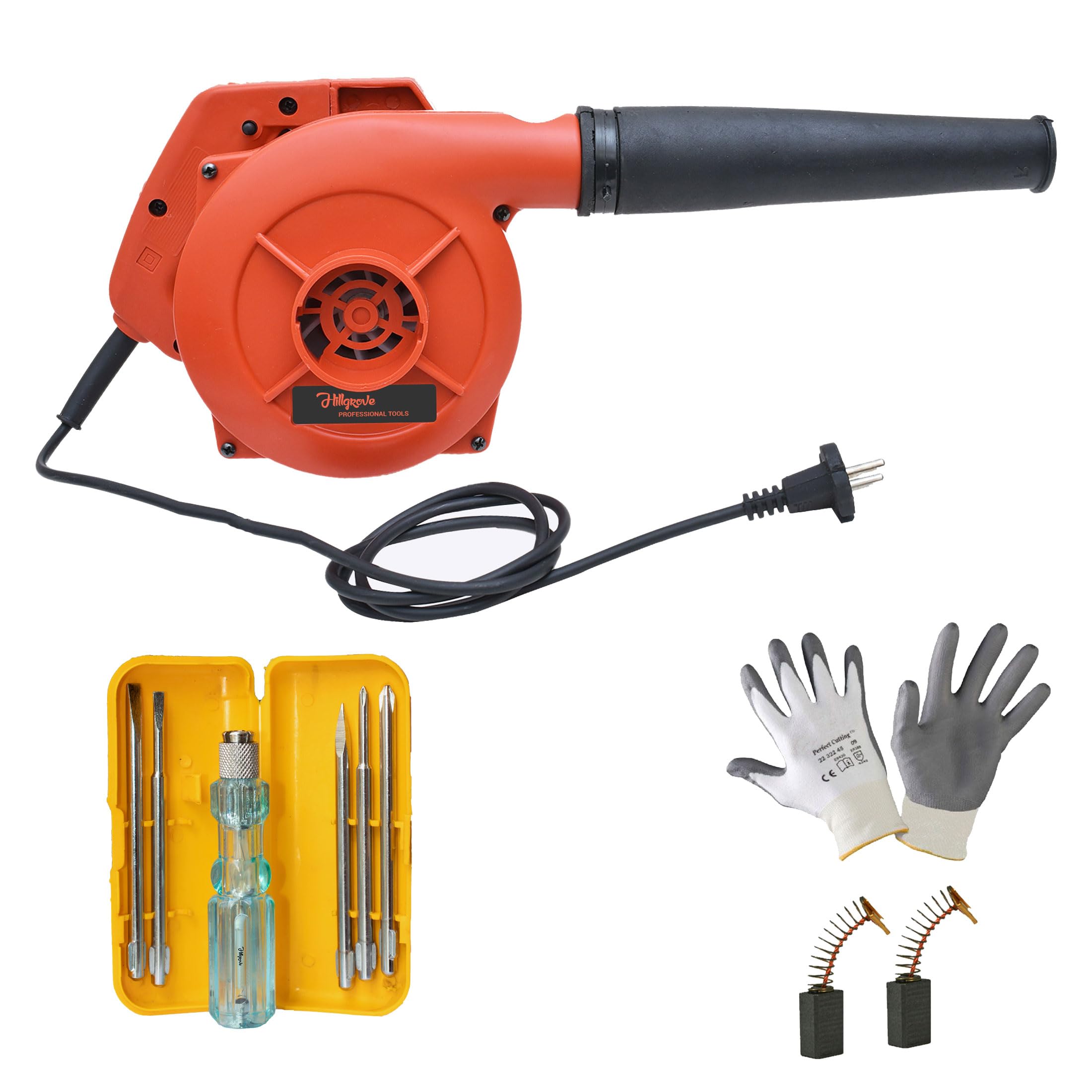 Hillgrove HGCM1263M1 800W-18000RPM Electric Air Blower and Suction Dust Cleaner for AC/Computer/Home with 5in1 Screwdriver Kit Air Blower Fan Machine Gun Dust Cleaning Forward Curved Air Blower-image-42