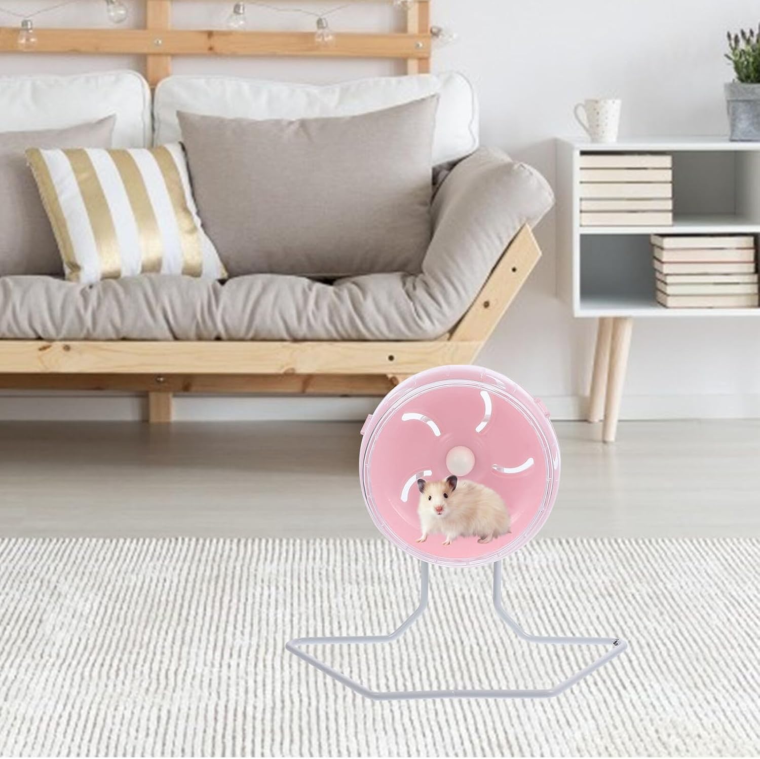 DOITOOL Silent Hamster Wheel with Stand 12cm Mute Running Exercise Wheel for Small Animals for Hamsters Gerbils Chinchillas and Mice