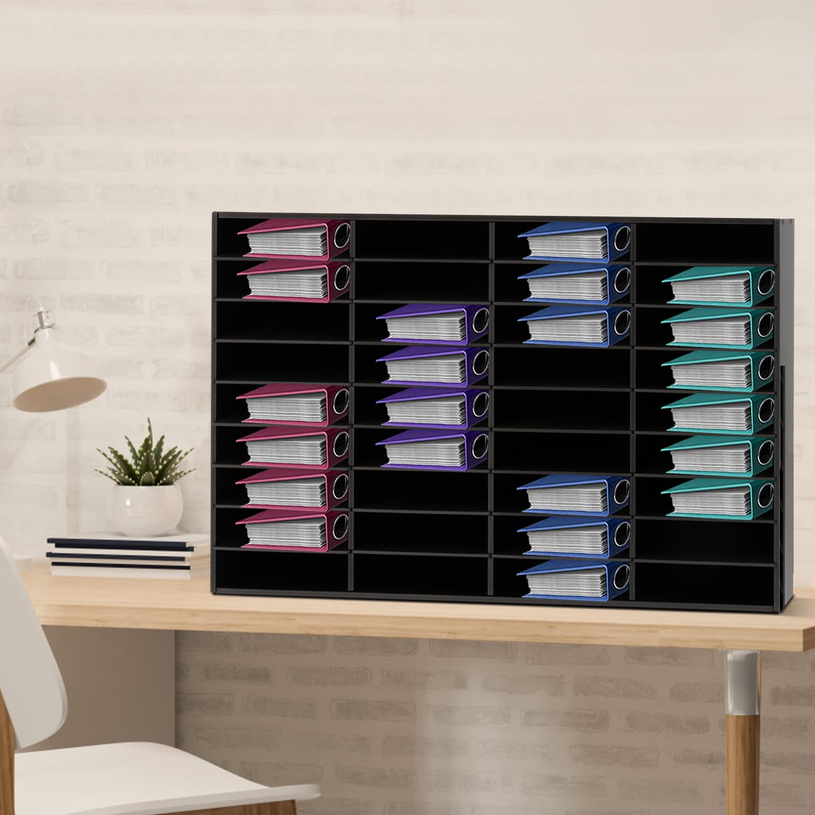 Desktop File Holder - Porta documenti da scrivania, per aule, seminari, famiglie, scuole, nero, 100 x 30 x 61 cm