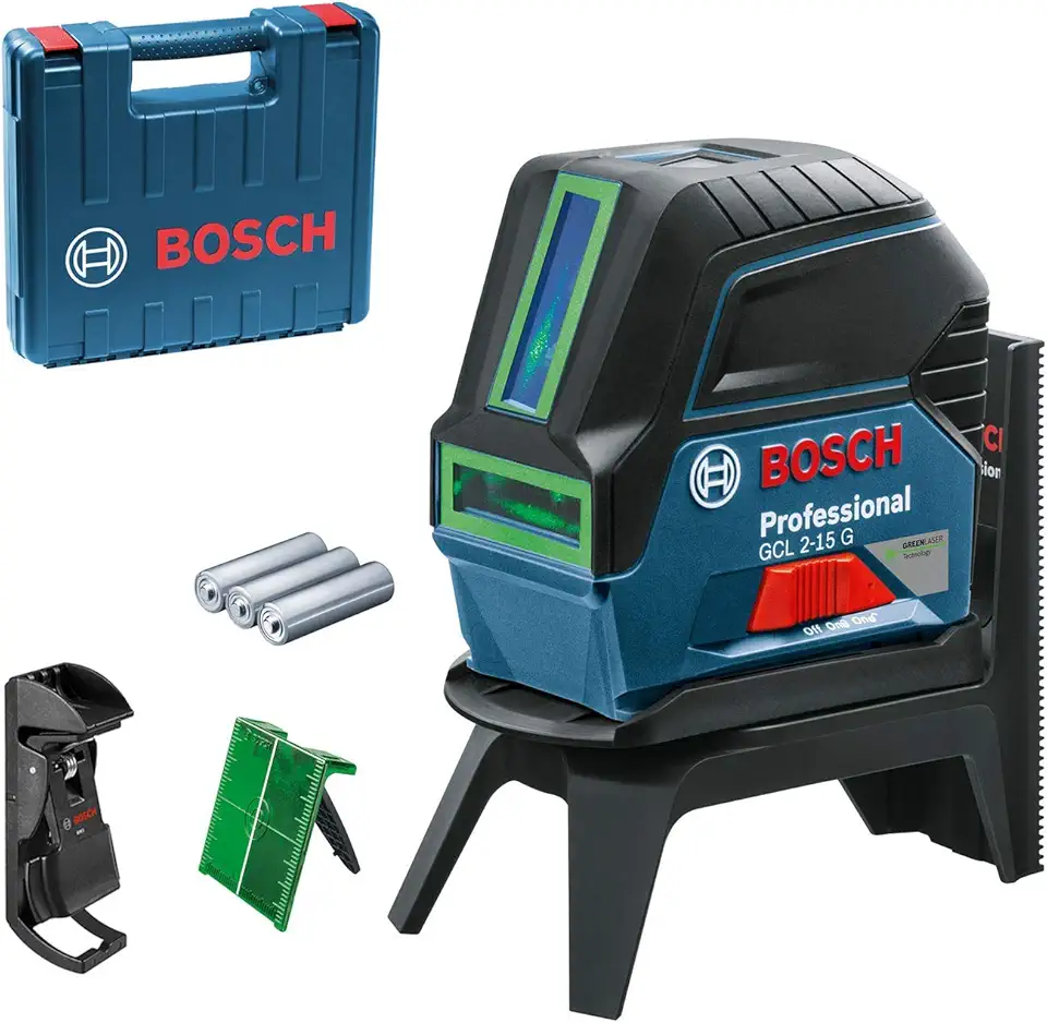 Nível Laser verde Bosch GCL 2-15 G 15m com pontos de prumo