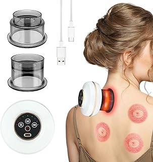 Brynnl Smart Vacuum Cupping Therapy Set, 5 in 1 Electric Cupping Set New Cupping Device with 3 Suction Modes, Vibration Intensity and Temperature, Cupping Massage Tool Set with Two Cups (White)