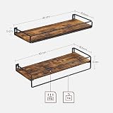 VASAGLE Floating Shelves with Guard Rails, Spice Racks, Set of 2, 40cm - 6
