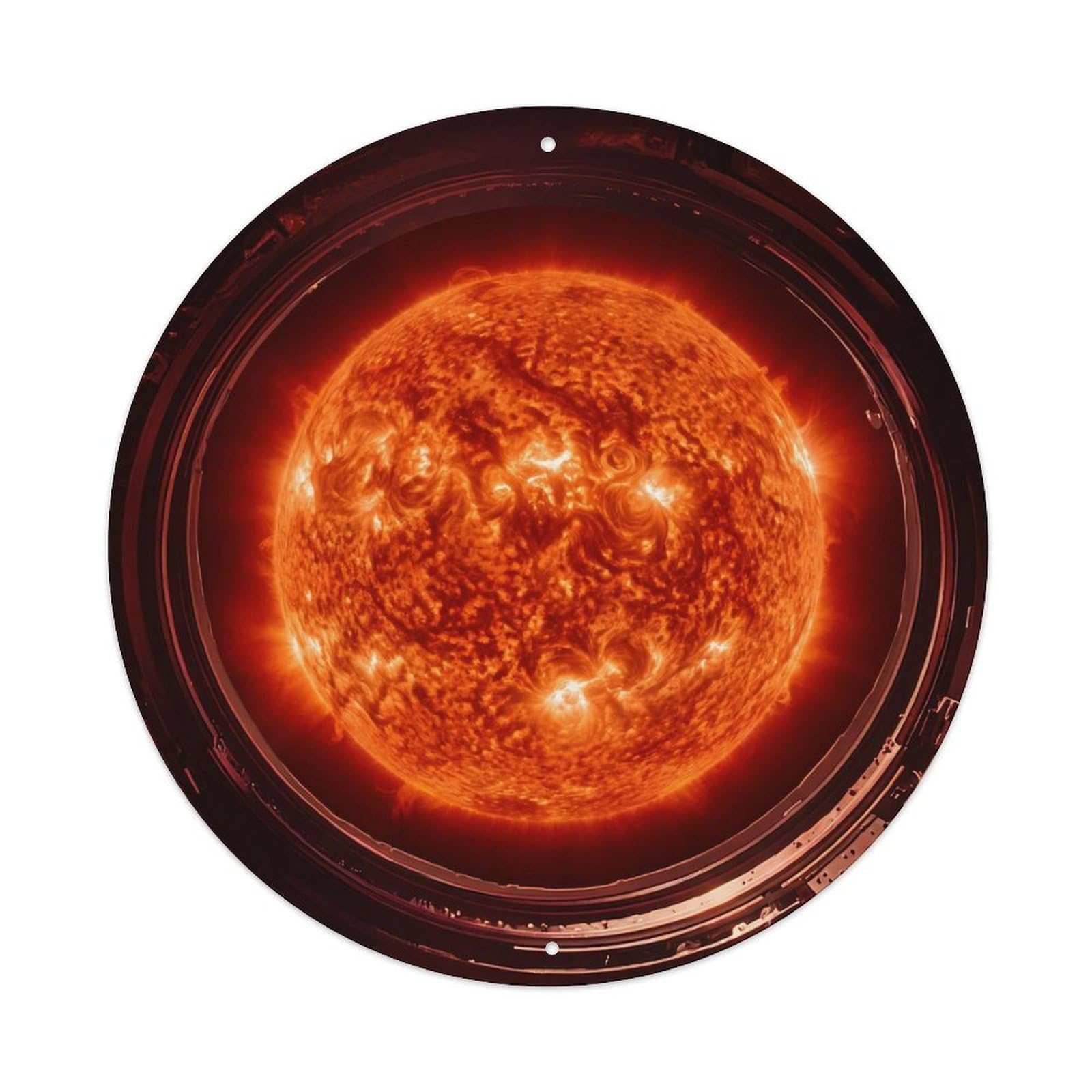 Red Giant Star Porthole View Metal Tin Sign