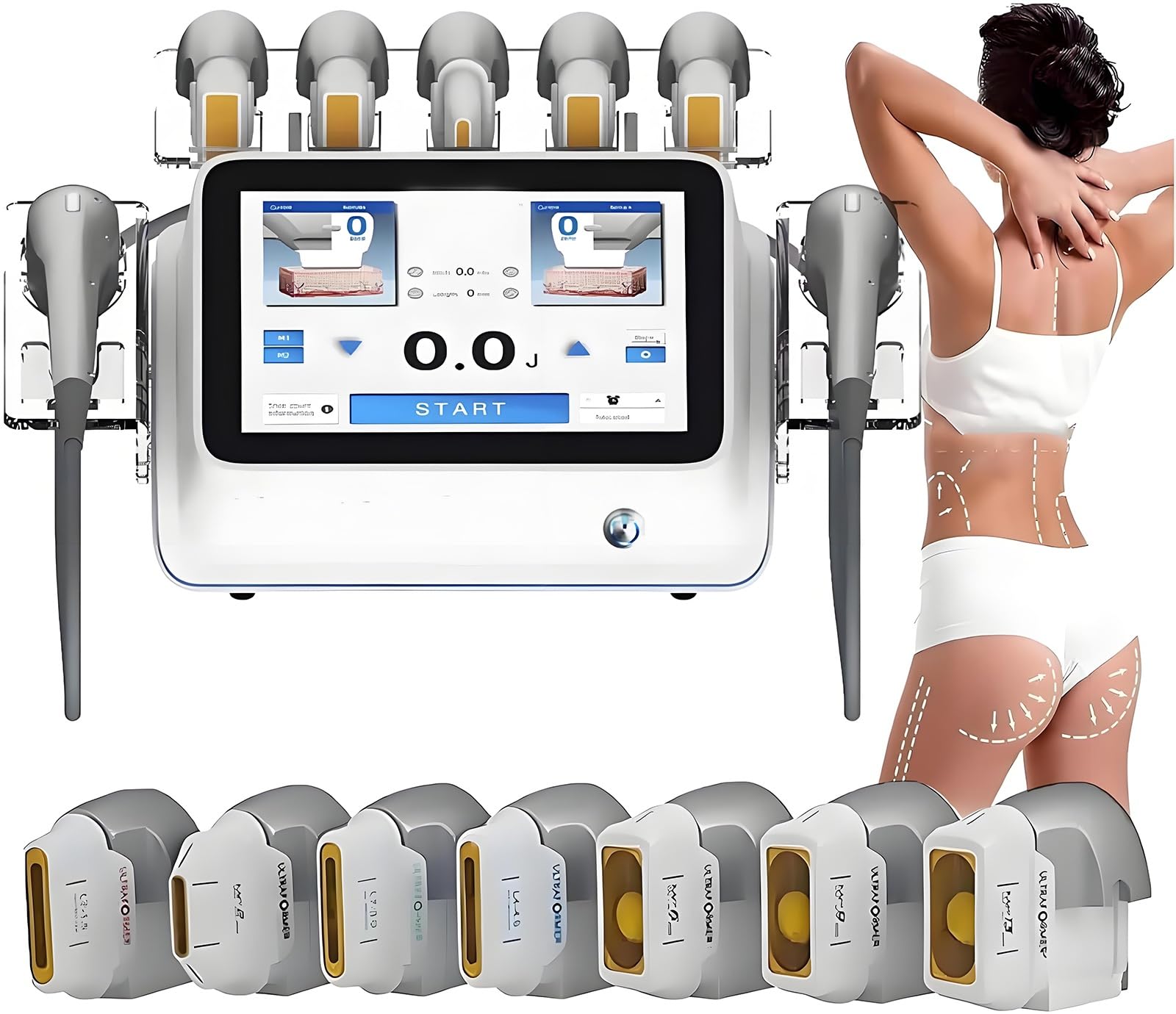 Verbessertes 7D-HIFU-Gesichtsbehandlungsgerät – Professionelles Anti-Aging-Gerät zur Gesichtskonturierung und Körperpflege für die Faltenreduzierung, geeignet für Salons, Spas und Zuhause
