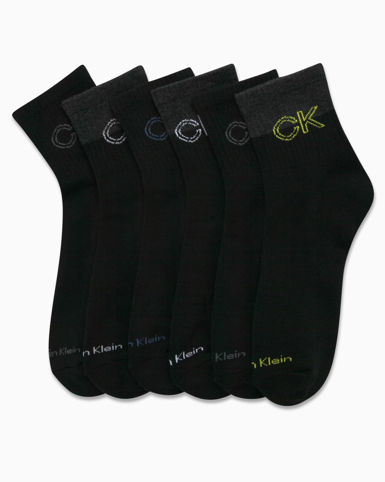 Calvin Klein Calcetines deportivos para hombre, paquete de 6 unidades, con soporte de arco