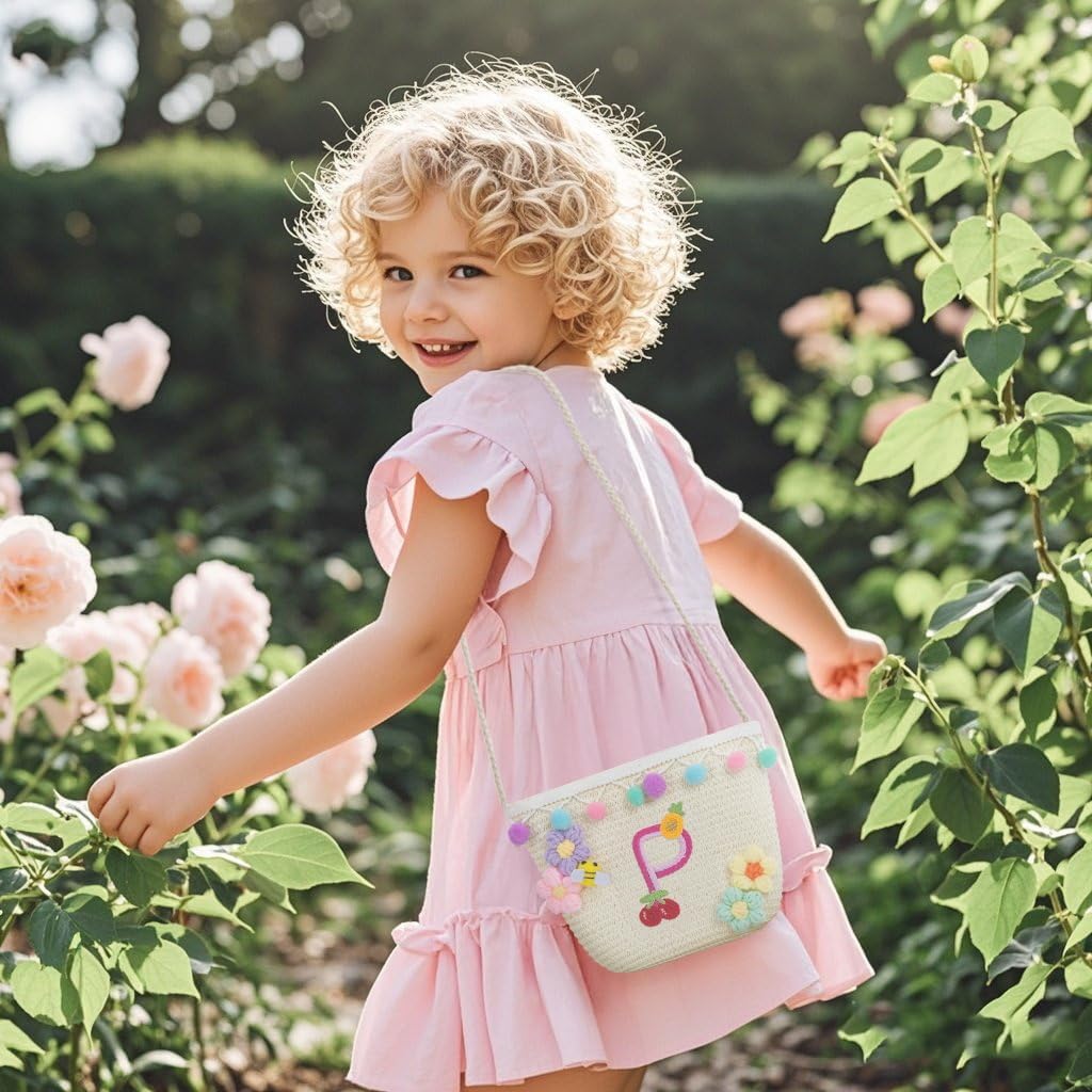 Letter Small Woven Straw Summer Beach Tote Bag for Women 2025,Woven Straw Beach Purse Shoulder Crossbody Bag for Women 2025 - Image 7