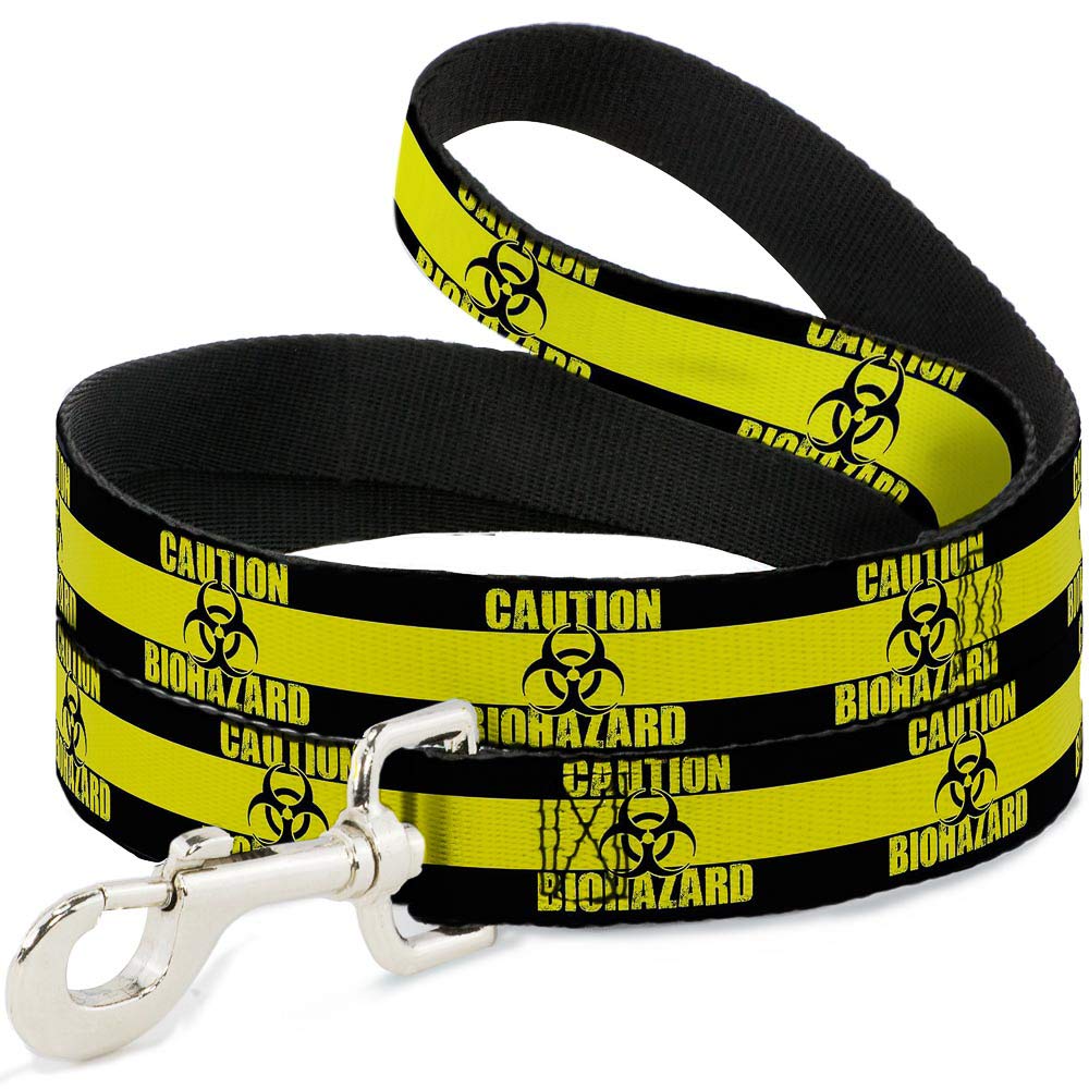 Laisse pour chien Biohazard noire et jaune de 1,8m de long