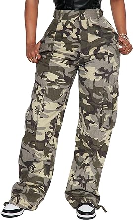 BEJONS Womens Relaxed Fit All Day High Waist Cargo Pants