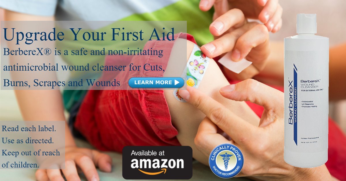 BerbereX Antimicrobial Wound Cleanser for Cuts, Scrapes, Burns