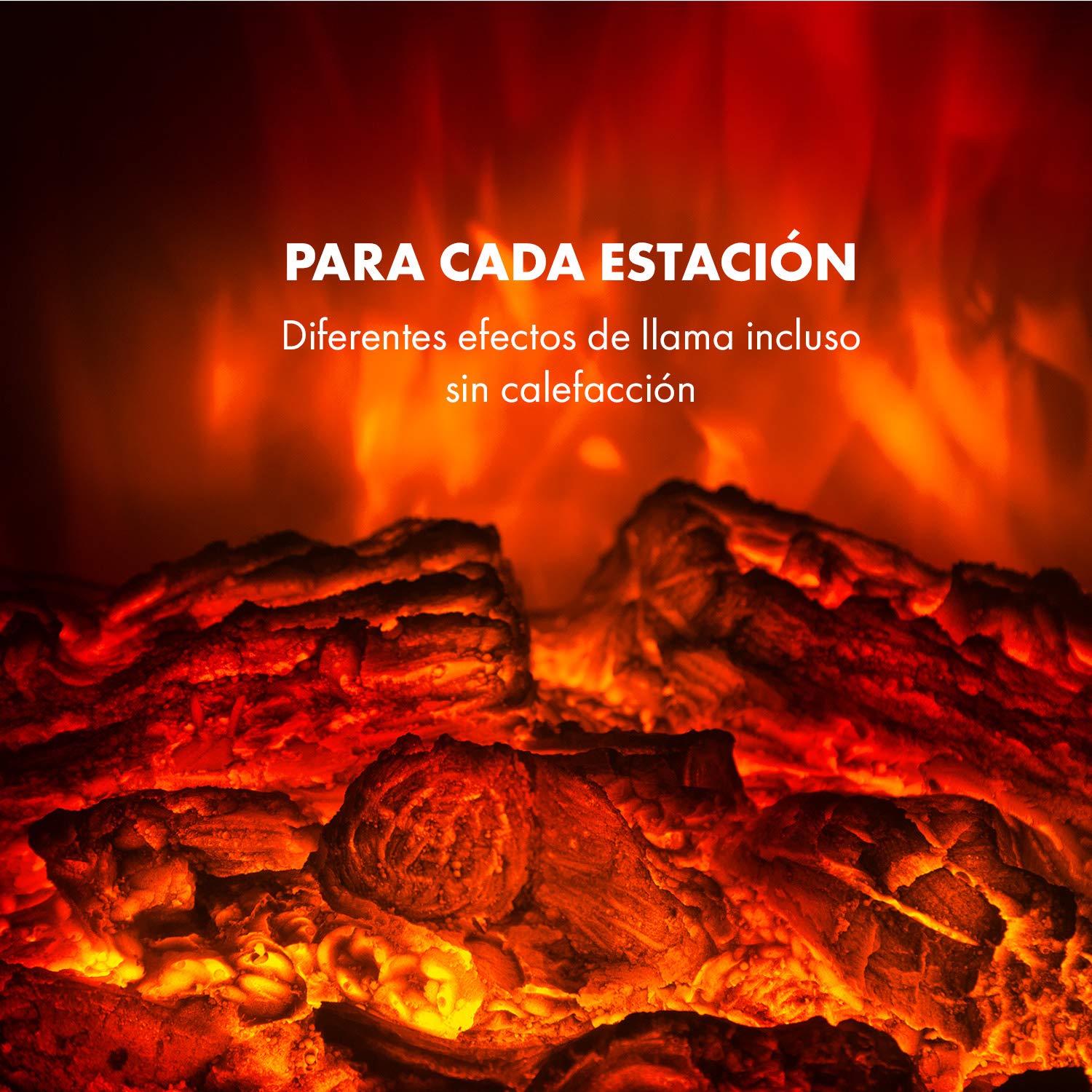 Klarstein Chimenea Electrica, Llama LED con una Potencia de 1900W y Mando a Distancia, Temporizador y Control de la Temperatura, Chimenea Interior Casa con Mando a Distancia, Estufas Interior